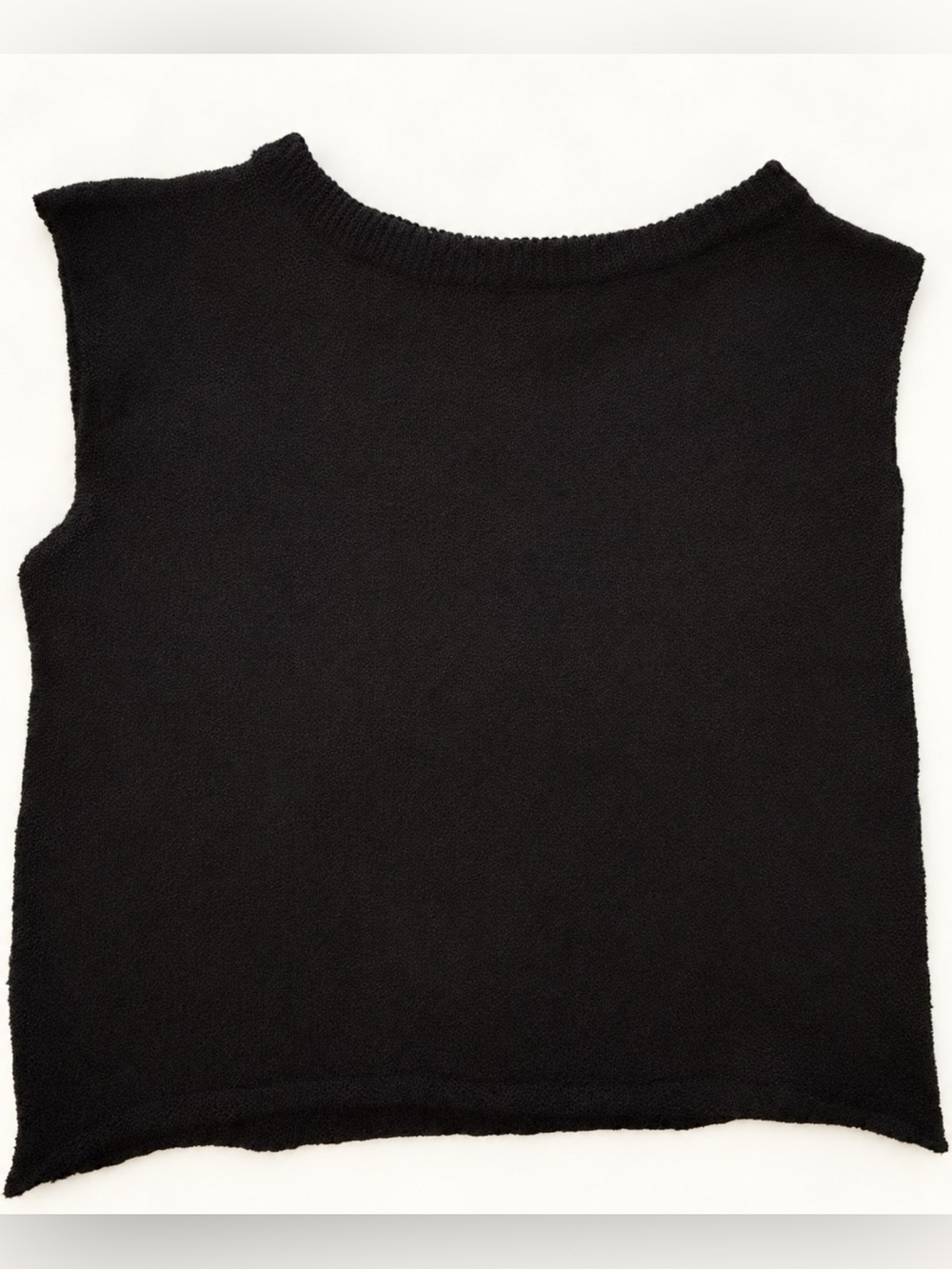 Princess Polly Black Asymmetrical Sweater Vest Size S/M Sleeveless Knit Top NWOT
